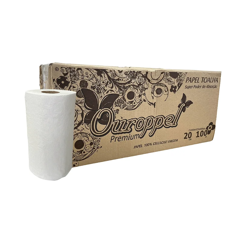 Papel Toalha Bobina Luxo 200m Ouroppel –  6 Unidades