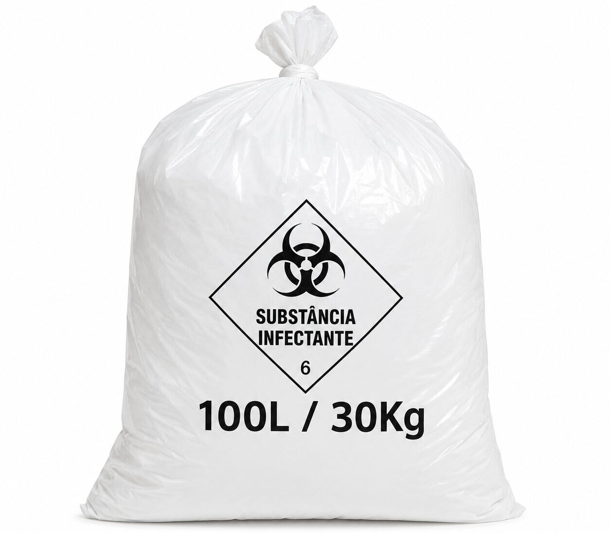 Saco Para Lixo Infectante Branco 100 Litros –  100 Unidades