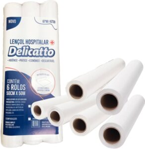 Lençol para Maca 50cm x 50m WhitePaper 100% Celulose – Kit com 6 Rolos