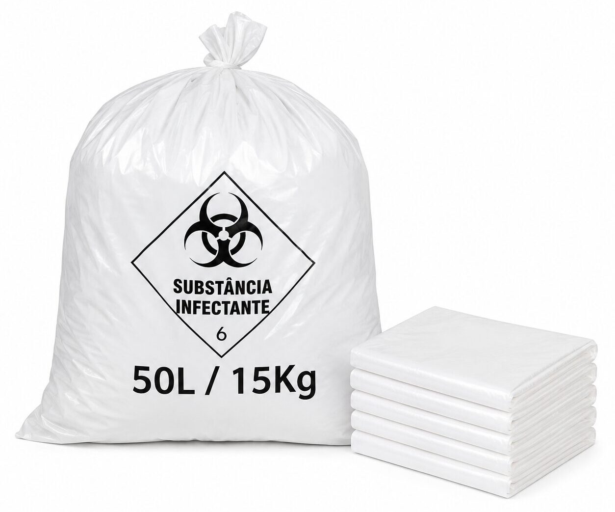 Saco Para Lixo Infectante Branco 50 Litros – 100 Unidades