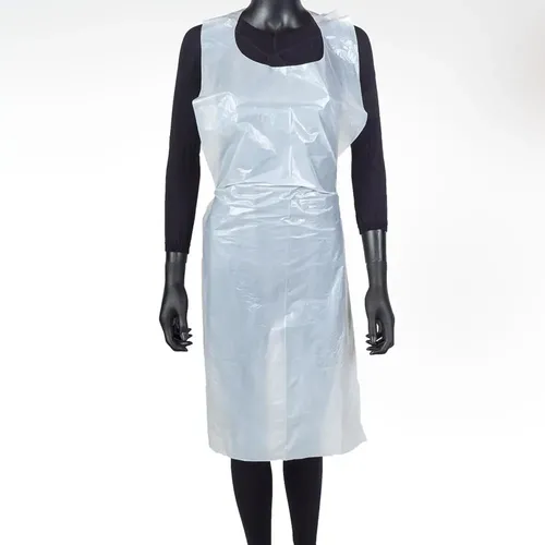 Avental Plástico Branco 60x120cm Descartável para Proteção e Higiene – Pacote com 100 Und
