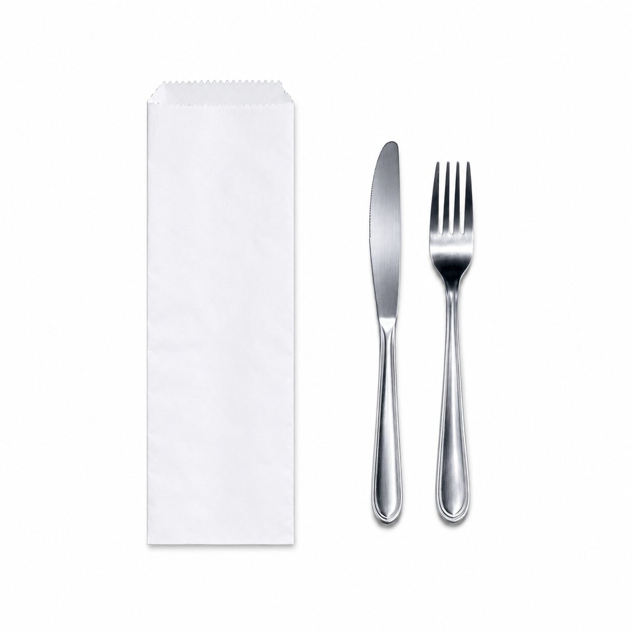 Embalem Papel Branco Liso Para Talher 500und