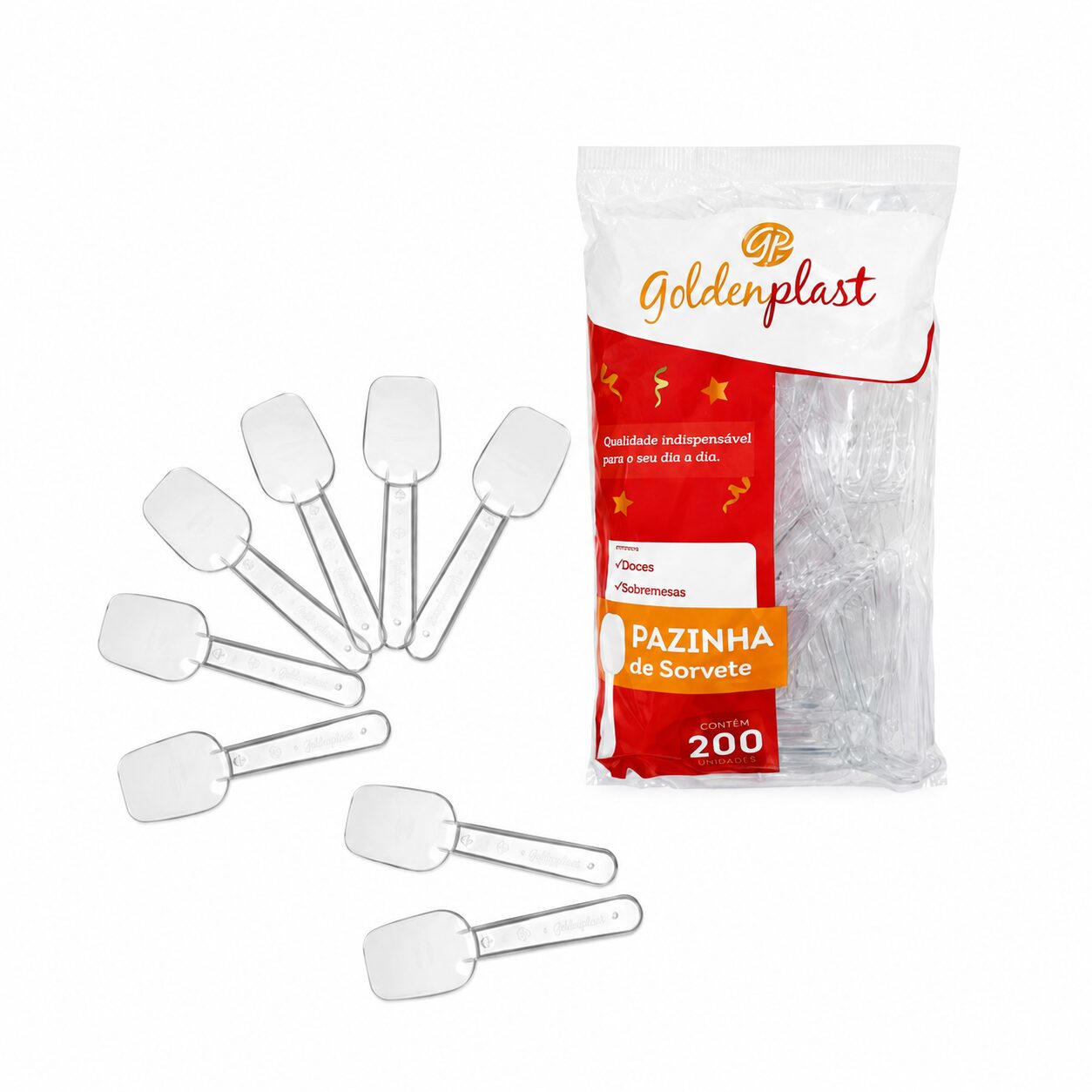Pazinha Para Sorvete Descartável Goldenplast – 3000 Unidades