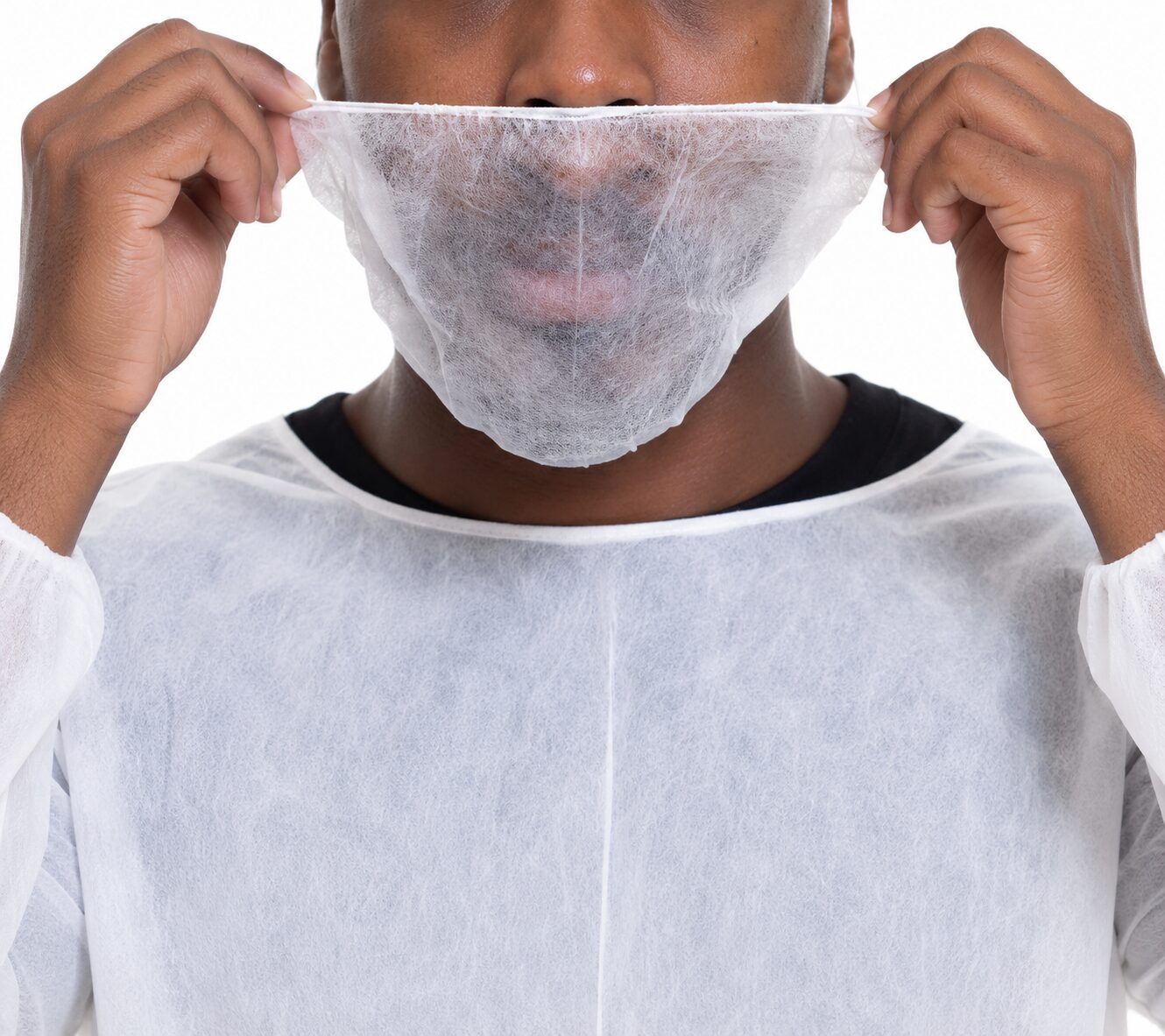 Protetor de Barba Branco GR 30 Descartável para Proteção e Higiene – Pacote com 100 Und