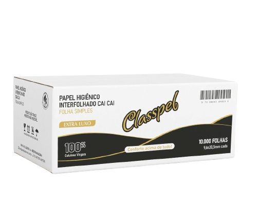 Papel Higiênico Cai-Cai 10x10cm Classpel – 10.000 Folhas Simples