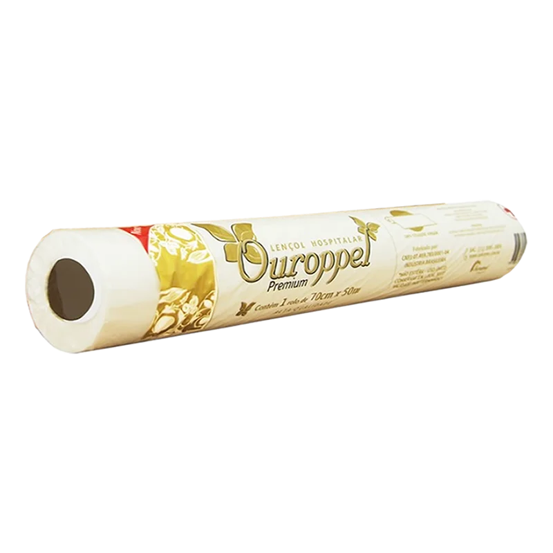 Lençol para Maca 50cm x 50m Ouropel 100% Celulose – Kit com 6 Rolos