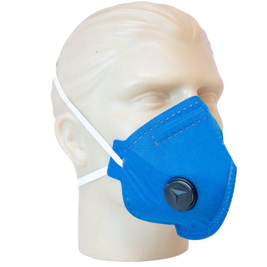 Máscara PFFF2 Azul Com Válvula UnidadeMáscara PFF2 Azul com Válvula para Proteção Respiratória Und