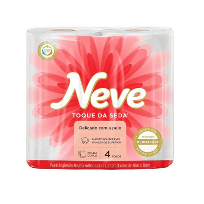 Papel Higiênico Folha Dupla Neve 30m – Pacote com 16 Fardos de 4 Rolos
