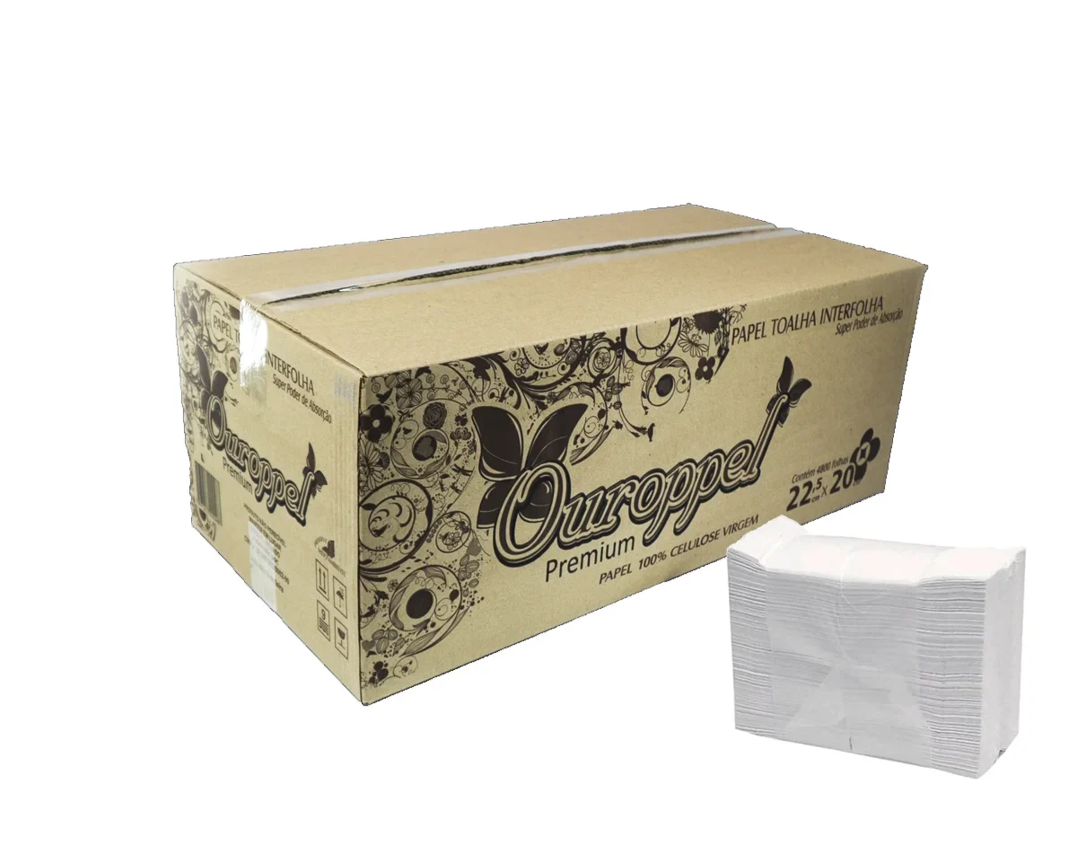 Papel Interfolha 22,5x20cm Ouropel – Pacote com 4.800 Folhas