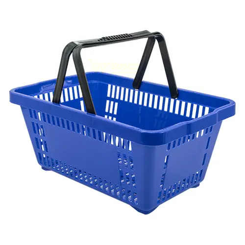 Cesta de Mercado Plástica Reforçada Multiuso Azul