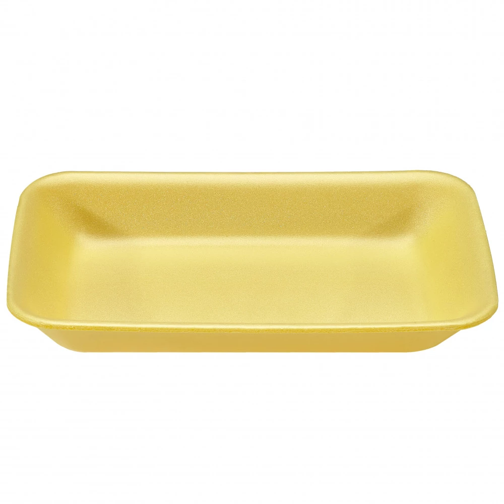 Bandeja Amarela Isopor CF-03 Embalagem Térmica para Alimentos Fardo com 400 Und