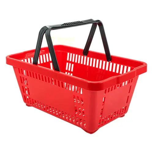 Cesta de Mercado Plástica Reforçada Multiuso Vermelha
