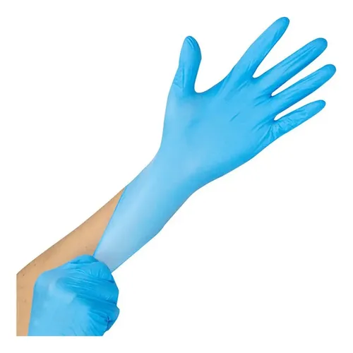 Luva Nitrílica Azul Descartável Uso Profissional PP, P, M, G – Caixa c/ 100 Unidades