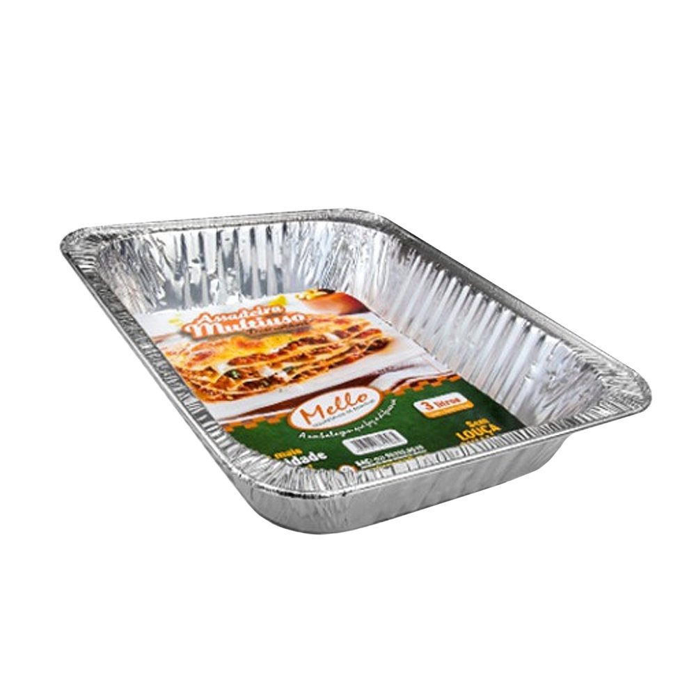 Assadeira Retangular 3 Litros – Pacote com 20 Und