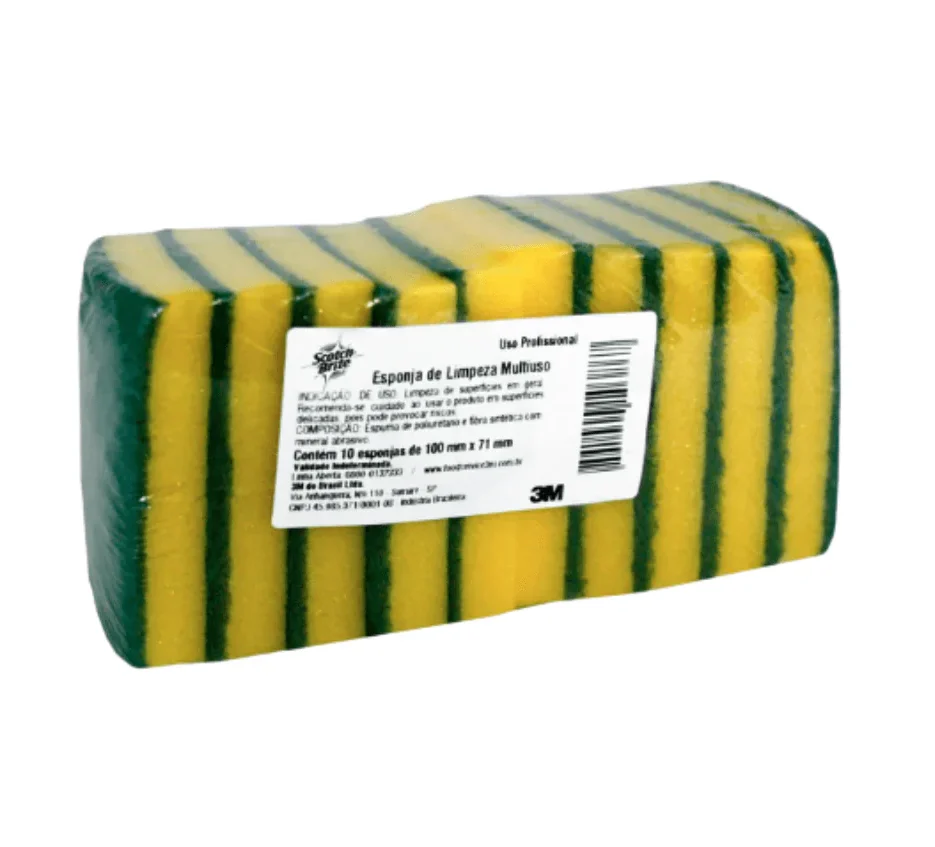Esponja Dupla Face Scotch-Brite Verde e Amarela – 10 Und
